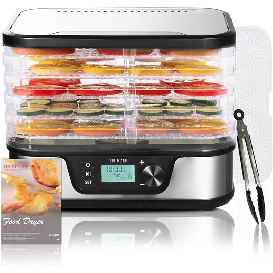 2024 New Model BelleLife Food Dryer Food Dryer Dried Fruit Maker Dry Food Maker New Upgrade Vegetable Dryer Electric Food Dehydrator 5 Layer Large Capacity Additive-Free Snack Dry Food Maker [Exclusive Recipe & Exclusive Magic Sheet] Expands up to 8 Tier
