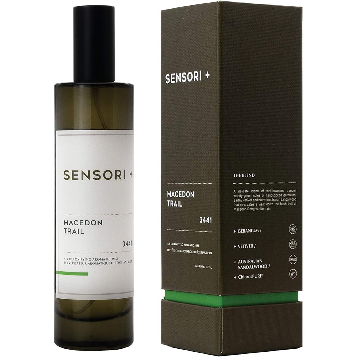SENSORI+ Fabric Mist Room Spray Macedon Trail 3441 (Macedon Trail) Fragrance Mist Deodorant Spray Forest Naturally Derived Ingredients Made in Australia 100ml Macedon Trail