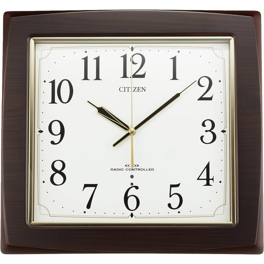 RHYTHM Citizen Wall Clock Radio Clock Continuous Second Hand Brown CITIZEN Nemurina Asuka 8MY455-006
