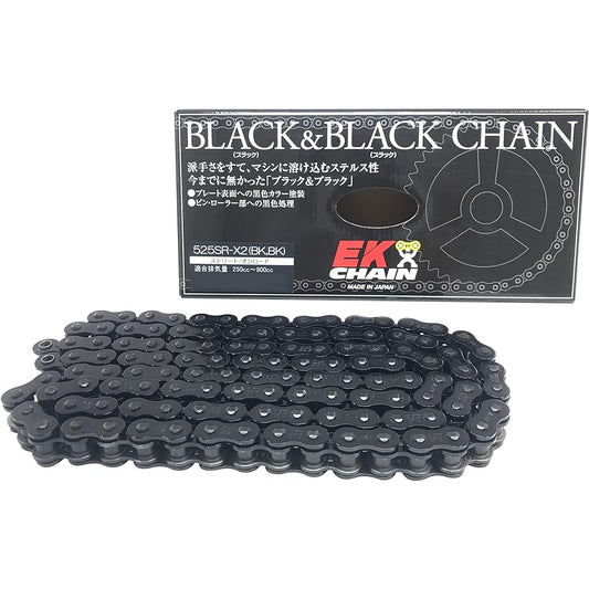 EK QX Ring Seal Chain 525SR-X2 Black & Black 110L [Caulking Joint] -