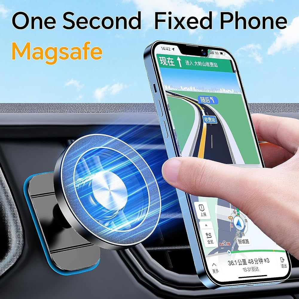 COOLPOW MAGSAFE In -vehicle mount iPhone [Strongest magnet] Ventilation mouth for cars magnetic phone holders [360 degrees adjustable] Ventilation entrance phone mount All Magsafe Phone