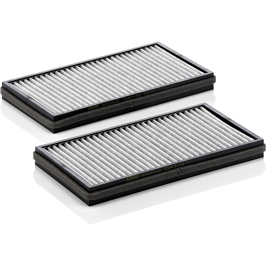 MANN Air Conditioner Filter (BMW/7 Series) with Activated Carbon, Large Deodorizing Effect, CUK 3124-2, 1 Set, [Model: GL36, GL44, GN60, HL40, HL48, HN48 First Year: 01/10-09/02] Part Number CUK3124-2