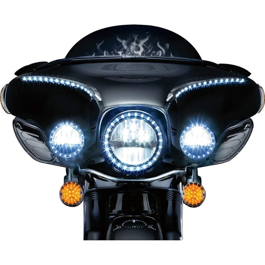 Kuryakyn 5441 Motorcycle Lighting Flat Style LED Front Turn Signal Conversion Insert Dual Circuit for 1994-2019 Harley-Davidson Motorcycles Smoked Lens 1 Pair