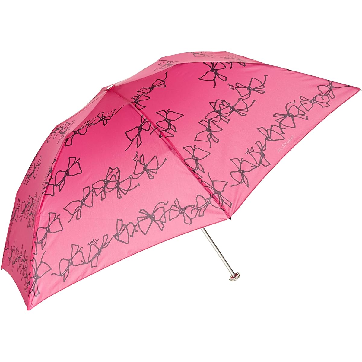 [Jill Stuart] AURORA JI-17721-21 Ribbon Pattern Lightweight Carbon Folding Umbrella for Women