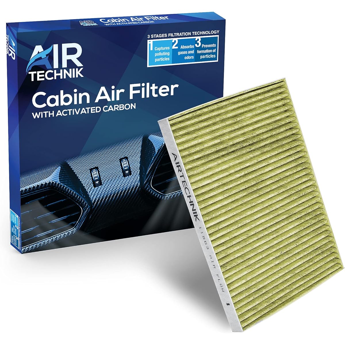 AIRTECHNIK CF11663 PM2.5 PM2.5 Cabin Air Filter with Sticky Carbon Agency