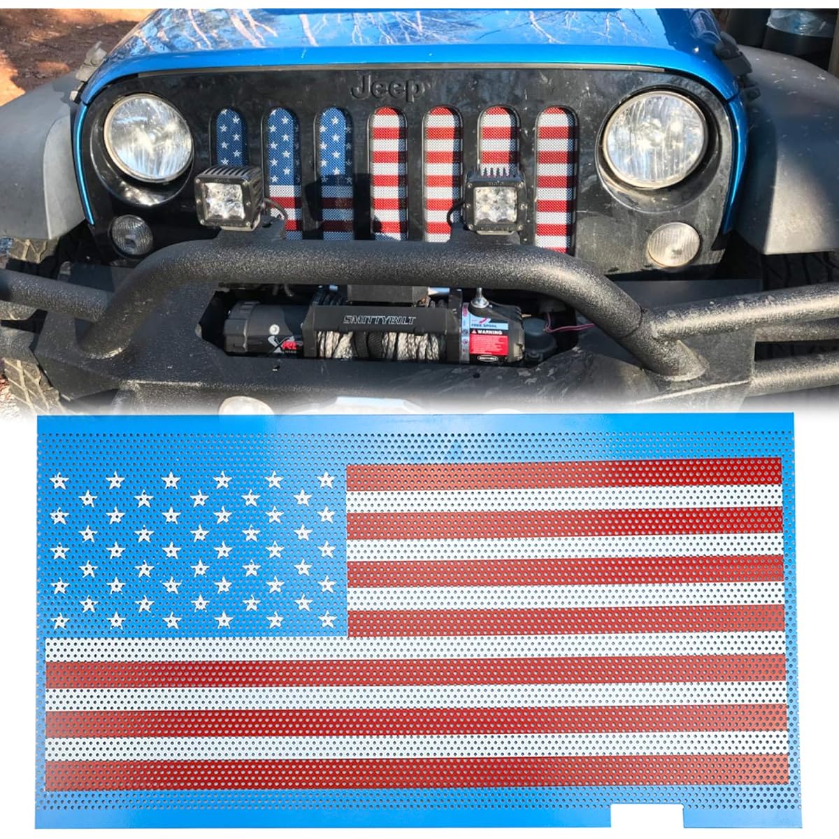 bolaxin Steel Front Grill Mesh Insert for Jeep Wrangler JK 2007 – 2017