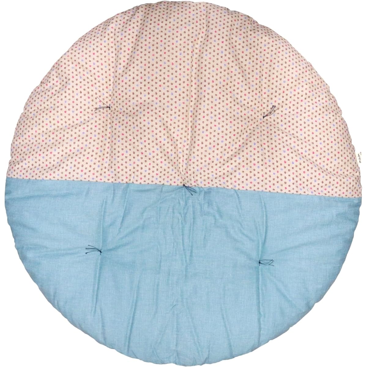 Takaoka rice cracker cushion, diameter 100cm, two-tone color, three-color hail x Kinuta celadon