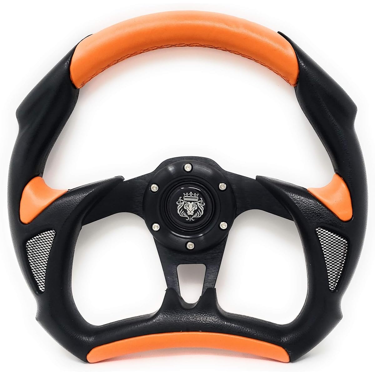 New WORLD MOTORING 12.5 Orange Steering Wheel W Adapter EZ-GO Polaris Ranger Club Car Harley Kubota