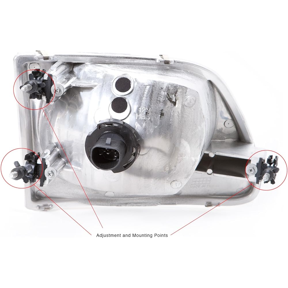 HEADLIGHTSDEPOT Chrome Housing Halogen Light Style Headlight Ford Expedition F-150 with a left driver and a head lamp on the right side seat side