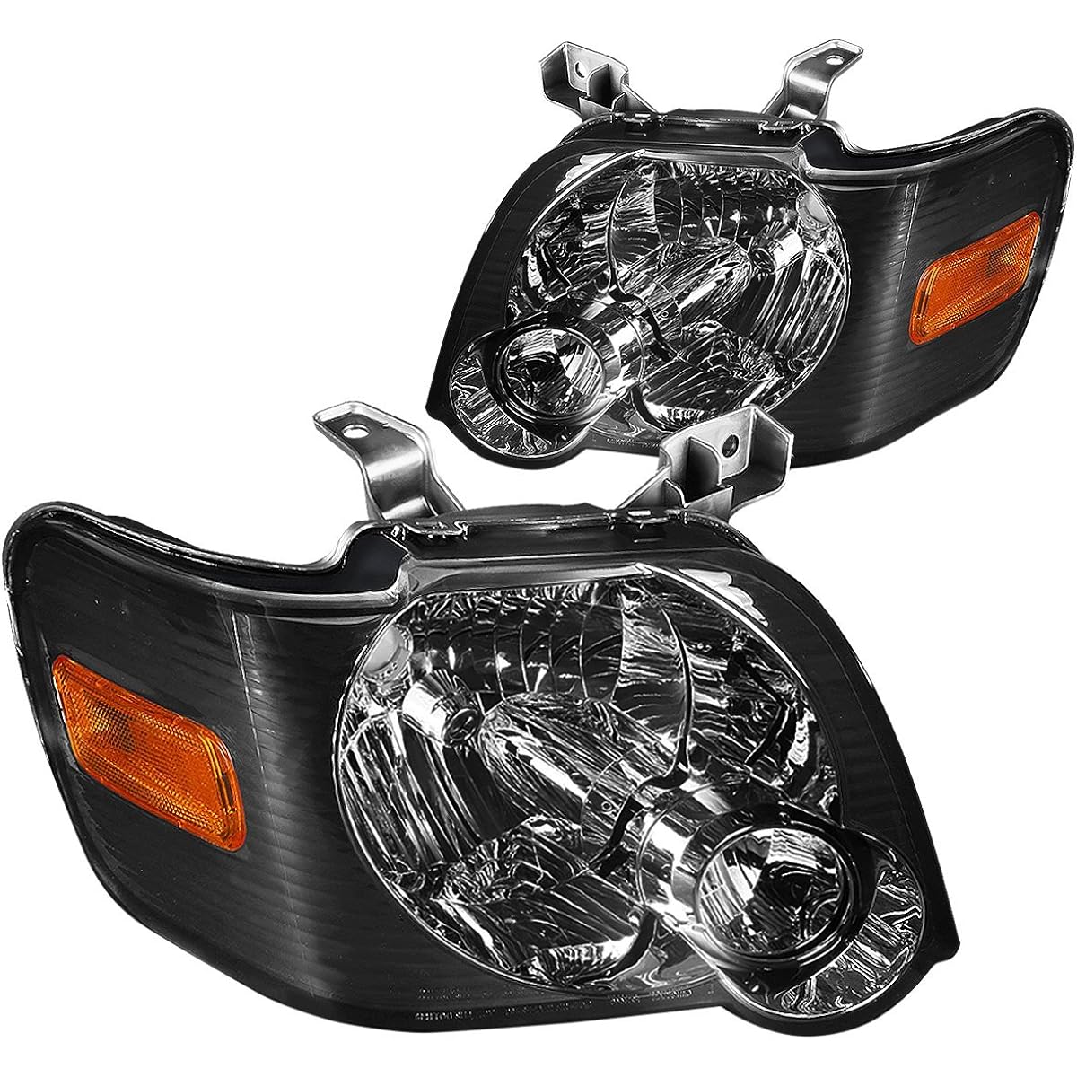 DNA MOTORING HL-OH-FEXP06-SM-Am Smoke Lens Amber headlight replacement 06-10 Explorer for Explorer