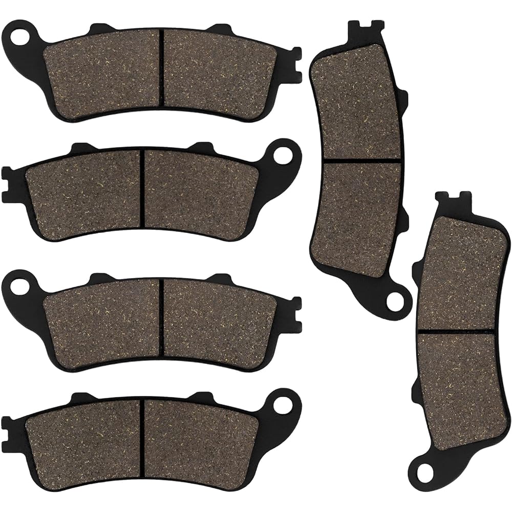 Sollon Front and Rear Brake Pads Compatible with Honda 800 VFR800 F Interceptor 800 / GL1800 Goldwing1800 / CBR1100XX/ ST1100 / VTX1800R VTX1800C VTX1800F 1996-2010