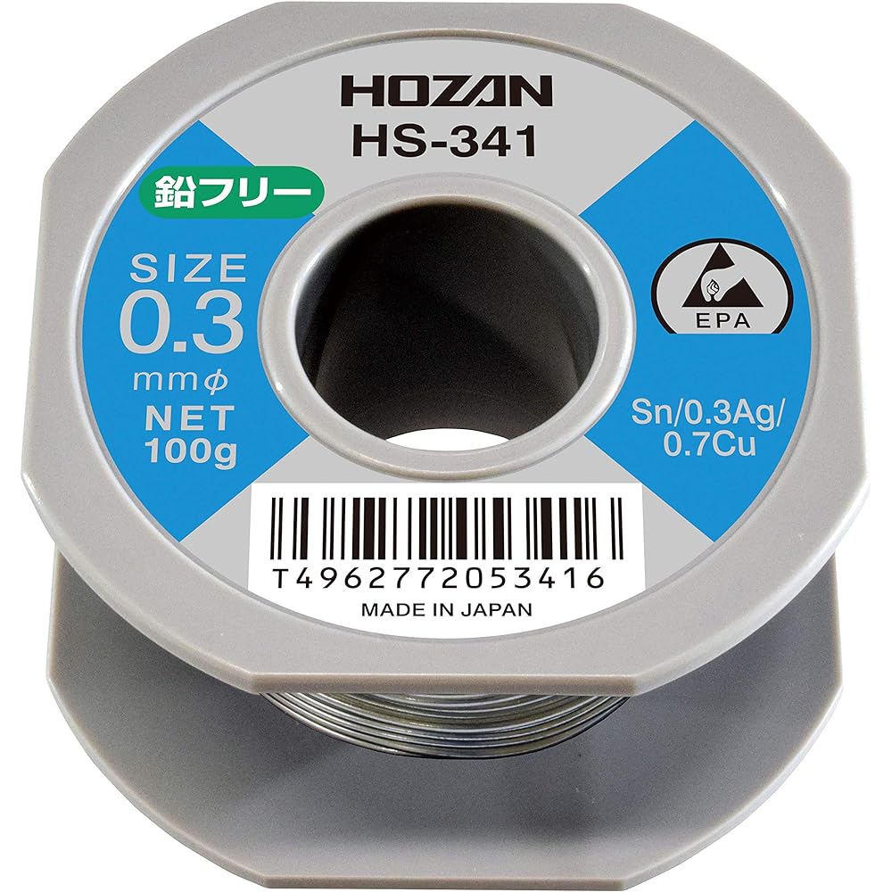 HOZAN Lead-free solder Lead-free solder Sn-0.3Ag-0.7Cu Lead-free solder Weight 100g HS-341