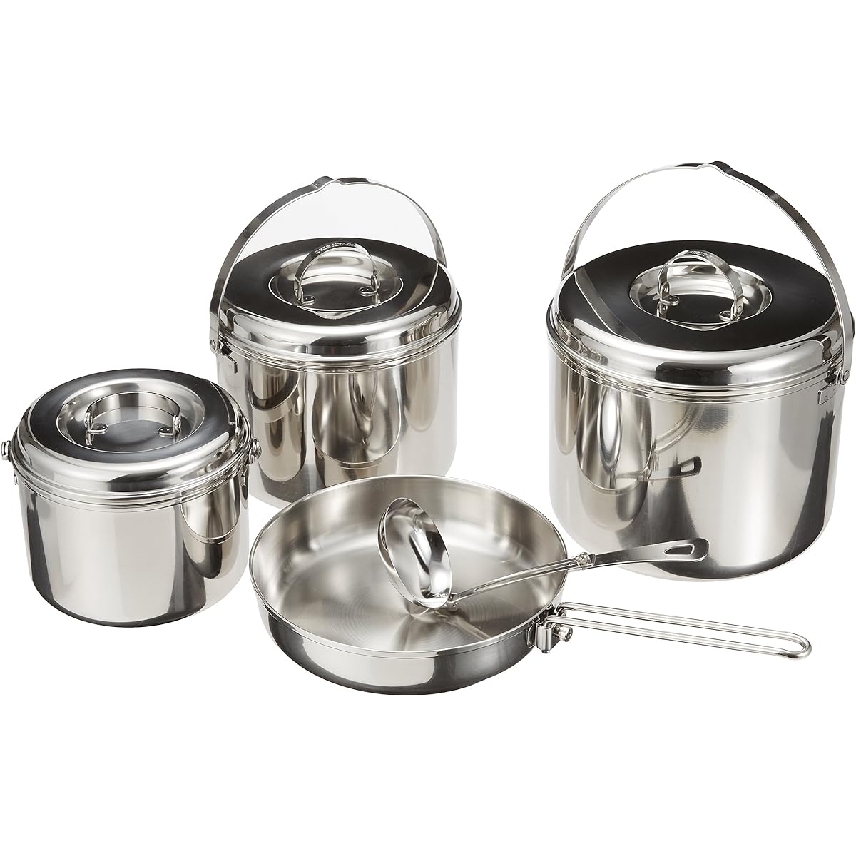 CAPTAIN STAG Barbecue BBQ pot set 3-layer steel camping cooker with bag