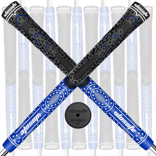 Wosofe Golf Grips 13 Pack Corded Rubber Compound Material Hybrid Golf Club Grips Standard Mid Size Options 4 Colors All Weather Compatible