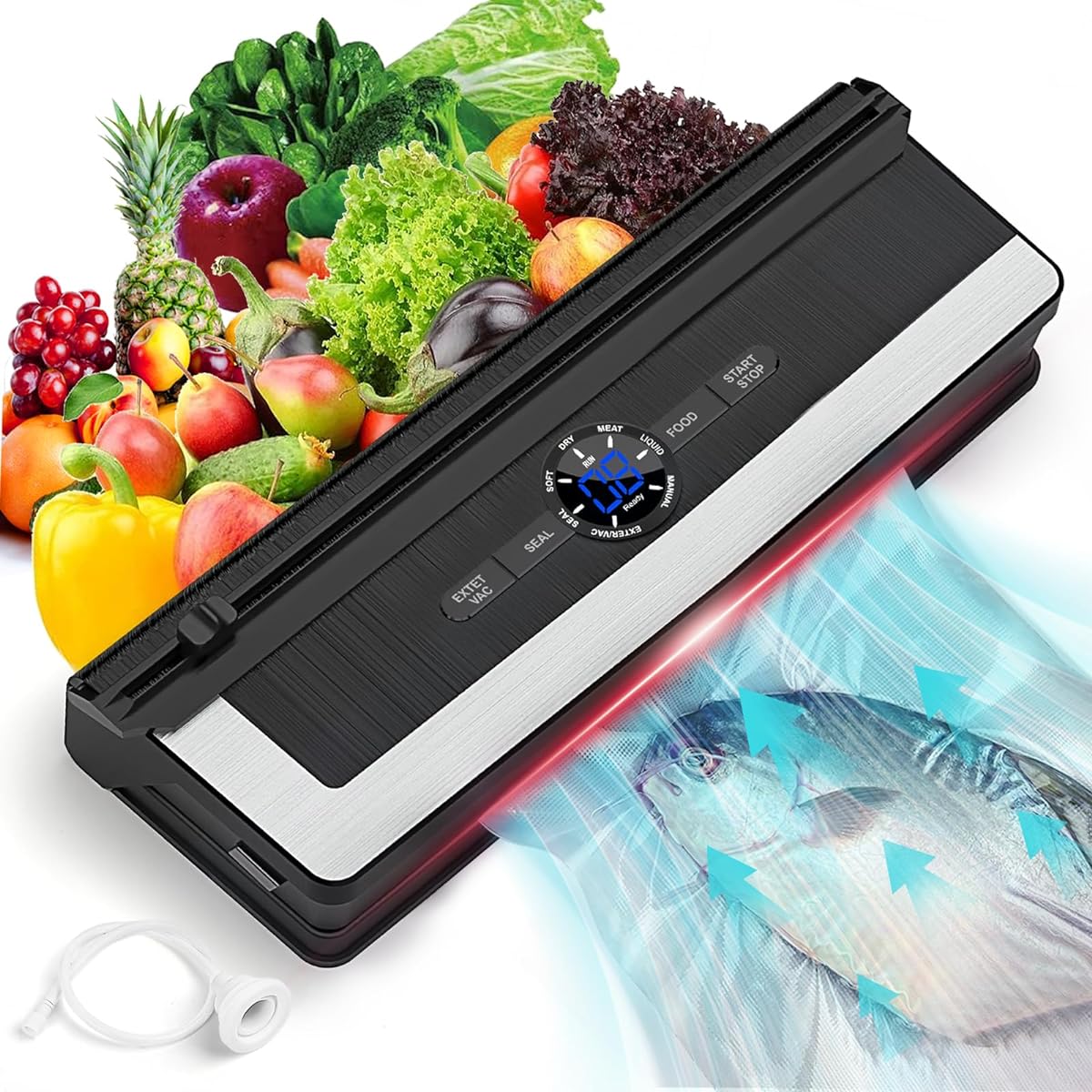 Favoreal Vacuum Sealer Food Sealer Household Automatic Vacuum Sealer (2024 - 85 Kpa Vacuum Degassing Sealer) Vacuum Sealer Sealing Machine Vacuum Preservation Long Lasting Freshness Antioxidant