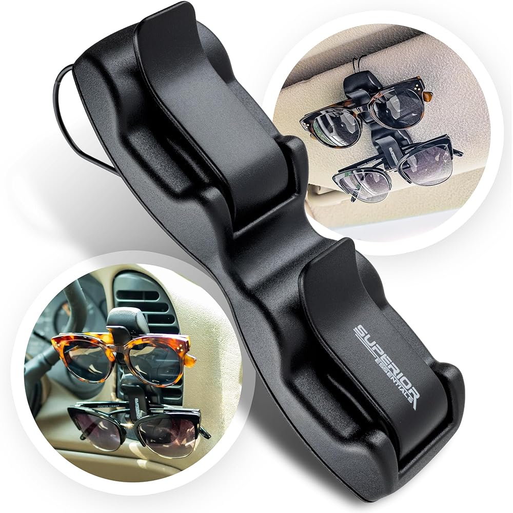 Superior Essentials Double Sunglasses Holder San Visor/Ventilation Sunglasses Conveniently Storpo 2 pieces 2 pieces
