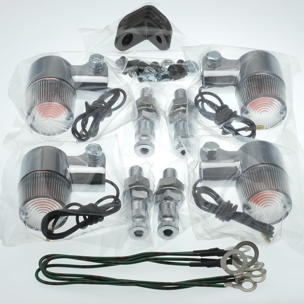 KITACO Round Mini Turn Signal Kit Monkey/Gorilla Chrome/Clear 830-0302113