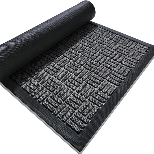 CLEKOD Entrance Mat, Outdoor/Indoor/Commercial Use, Mud Remover Mat, Entranceway, Non-Slip, Quick Drying, Water Absorbent, Washable, Door Mat for Stores, Restaurants, Offices, Offices, Stylish, Approx. 90cm x 120cm, Large Size, Plain