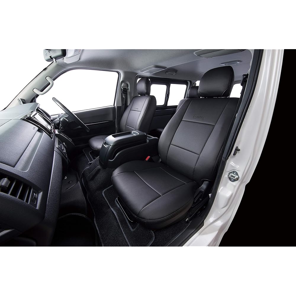 Clazzio Entry Seat Cover Hiace 200 Series S-GL H24/5~ Dimple Type Black EQ-1096