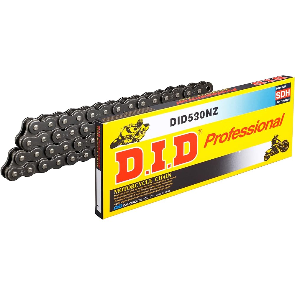 D.I.D (Daido Kogyo) motorcycle chain, light press-fit clip joint included, 530NZ-104FB STEEL (steel), SDH pin processing, for two-wheeled motorcycles
