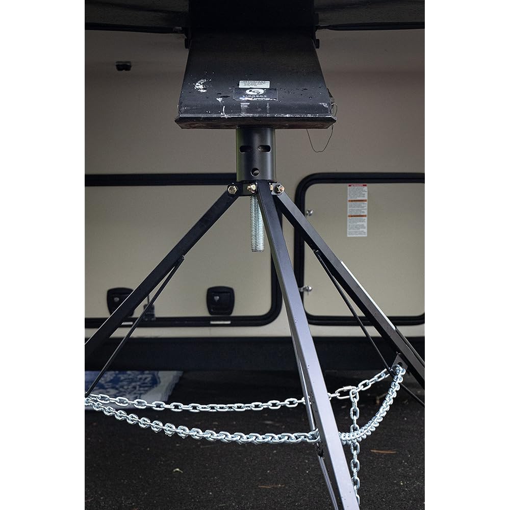 CAMCO EAZ-LIFT Camper/RV 5th Wheel Kingpin Tripod Stabilizer Stabilizer Stabilizer Adjustable 38.5 inches to 50 inches You can adjust the height from 38.5 inches to 50 inches of 5,000 pounds | Easy to store RV with foldable (48855)