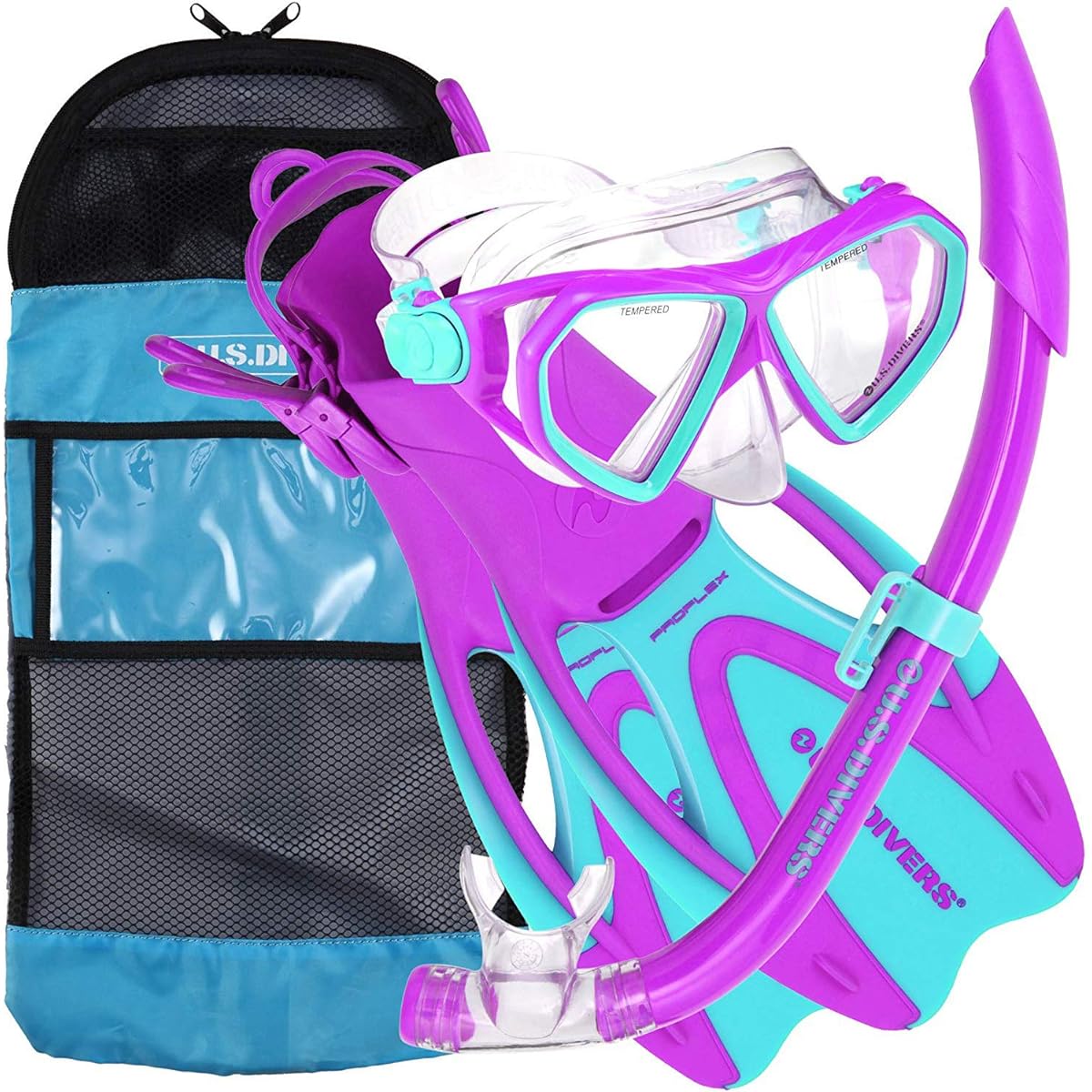 U.S DIVERS DORADO/SEABREEZE Jr./PROFLEX Jr./GEAR BAG FUNPURPLE*SM SIZE 16cm~19cm 253626