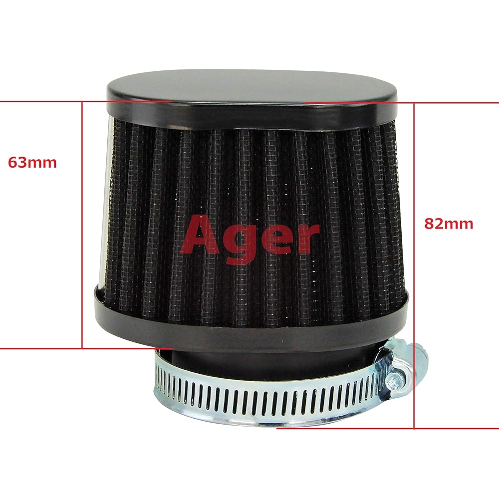Ager Oval Power Filter 48mm Black 4 Pack