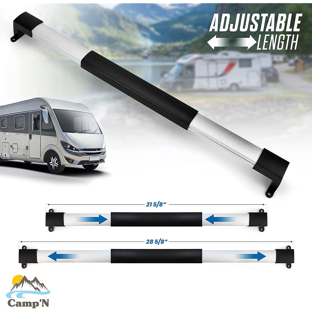 CAMP'N Universal RV Screen door Crossbar handle 21 5/8 inches to 28 5/8 inch Most common travel trabel trailers, camping cars, and camping cars.