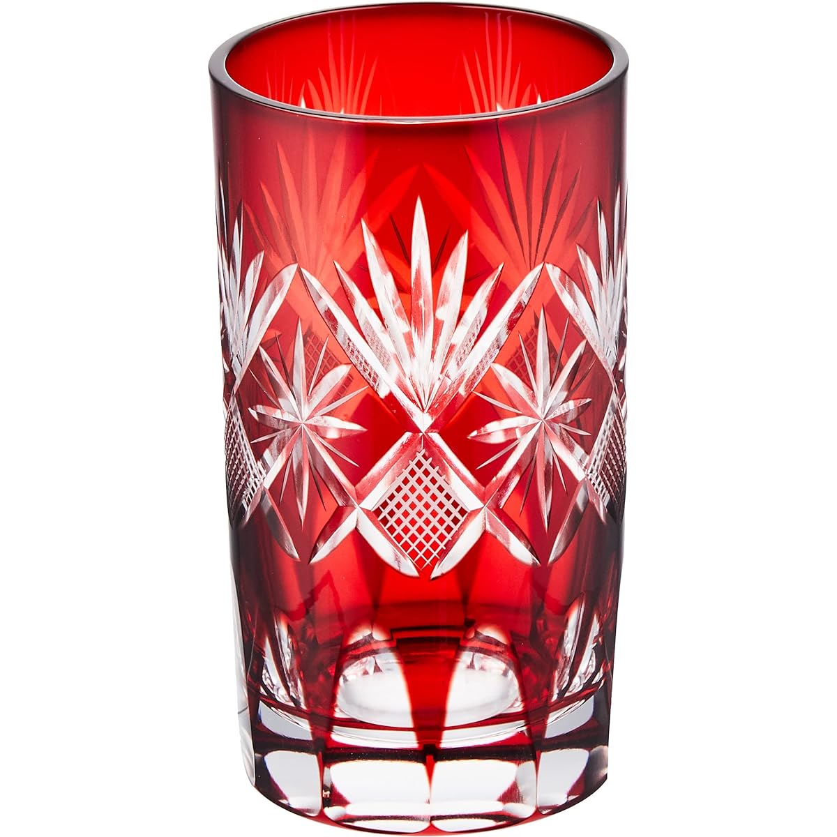 Tajima Glass Tajima Glass Star Kiriko Tumbler Red