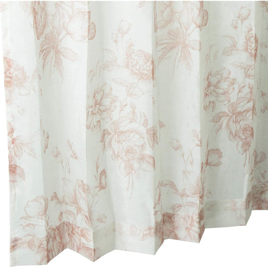 KAWASHIMA SELKON TEXTILES Lace Curtain Red 100x198cm 2 Pieces Washable UV Protection Flame Retardant