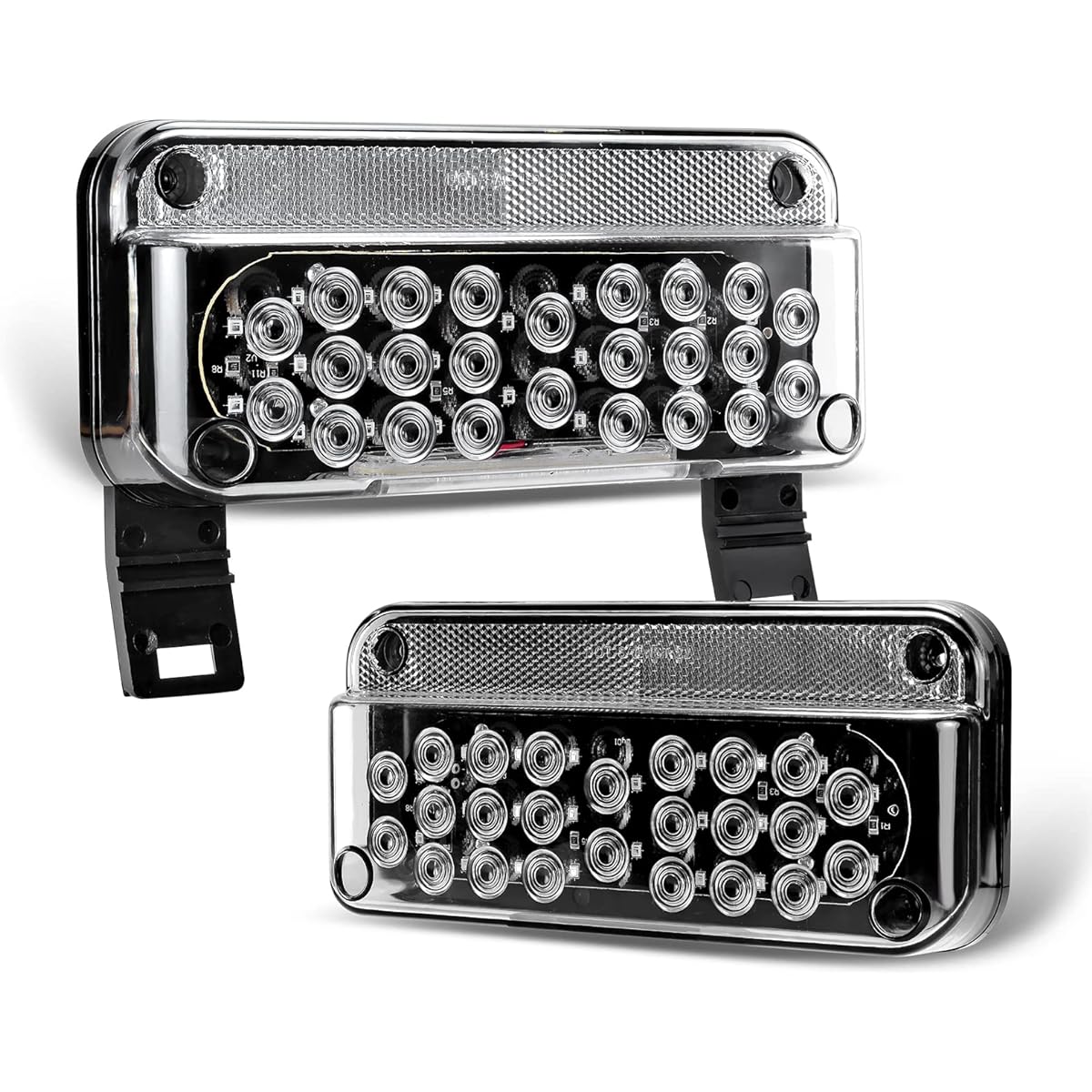 LIMICAR LED Trailer Light Kit RV Light Camped Car Tail Light 53LED Red Red Red Red LED Blake Base Black Base Clear Flex Lens Stop Turn Brake Tail Light/Numbers Plate Light Camper For Trailer Light