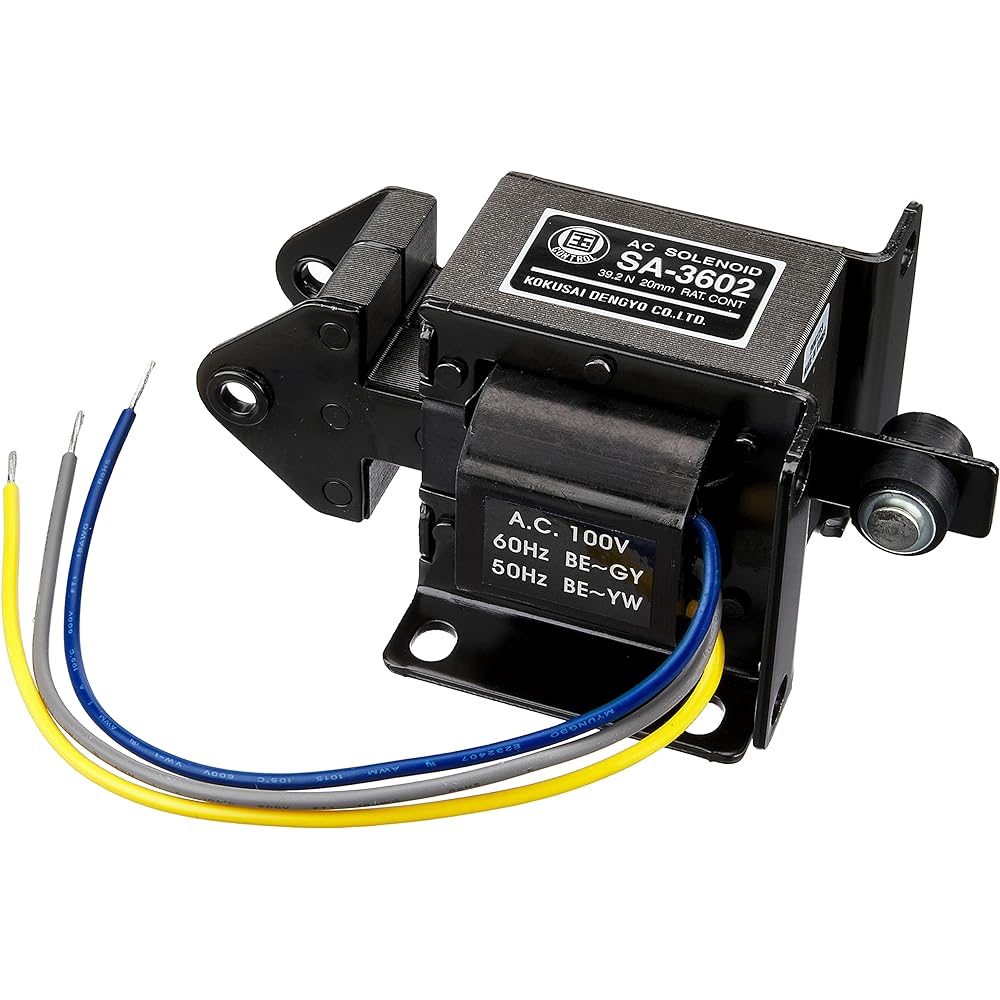 Kokusai Dengyo AC Solenoid SA-3602 100V Dual-use type Suction force 39.2N Stroke 20mm