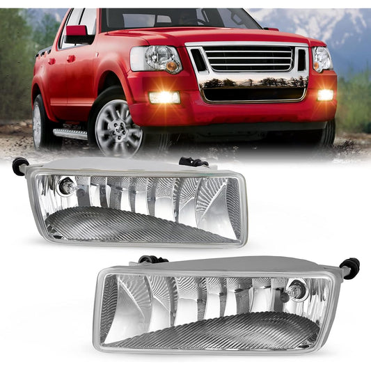 WeZEMLIGHT driving fog light lamp assembly kit 2006-2010 Ford Explorer 2007-2010 Explorer Sport Truck H10 12V 42W Halogen Light 1 with Halogen 1 Pair