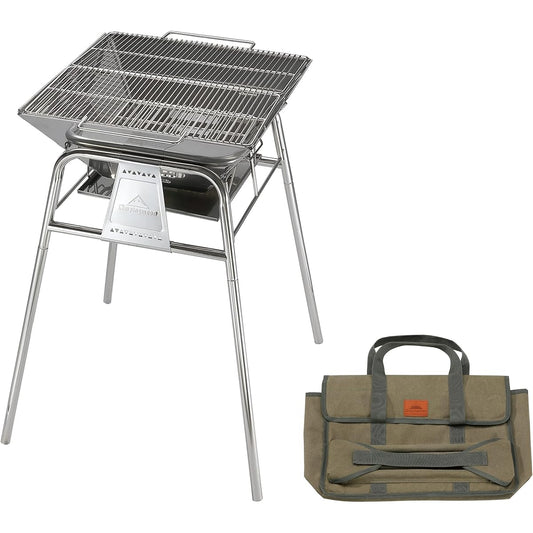 Camping Moon (CAMPING MOON) Bonfire Stand Barbecue Combination Bonfire Stand Stainless Steel Stand Type 2 Height Adjustable MT-5
