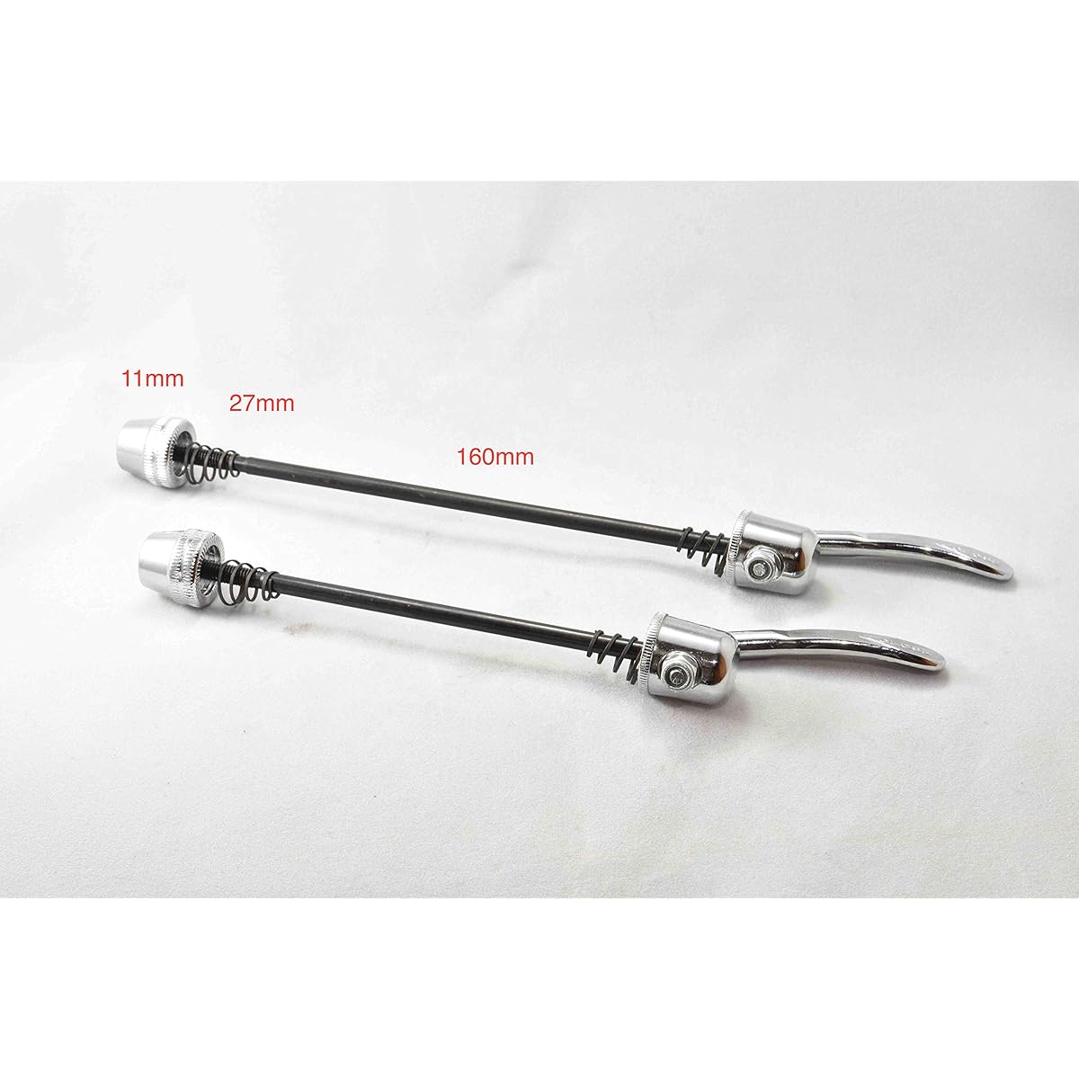 Quick release front and rear set silver for front 100mm & rear 130mm