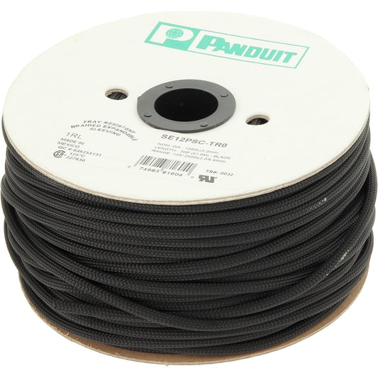 Panduit for Cable Covering, No Terminal Treatment Required, Braided Sleeve, Super Net Tube (Fray Prevention Type), Black SE75PSC-CR0 Length: 30.48m Diameter: 19.1φmm (normal) ~ 25.4φmm (maximum wire bundle outer diameter)