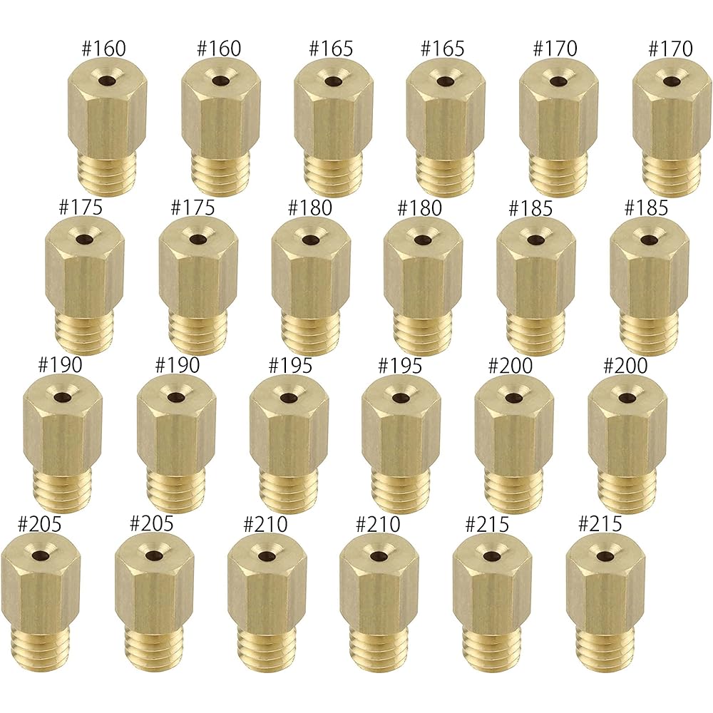 POSH Motorcycle Supplies Main Jet 12 Oversize Main Jet Set Mikuni Hexagonal Large VM20/26/TV26/Flat 24 (6X11.5) 720000-10