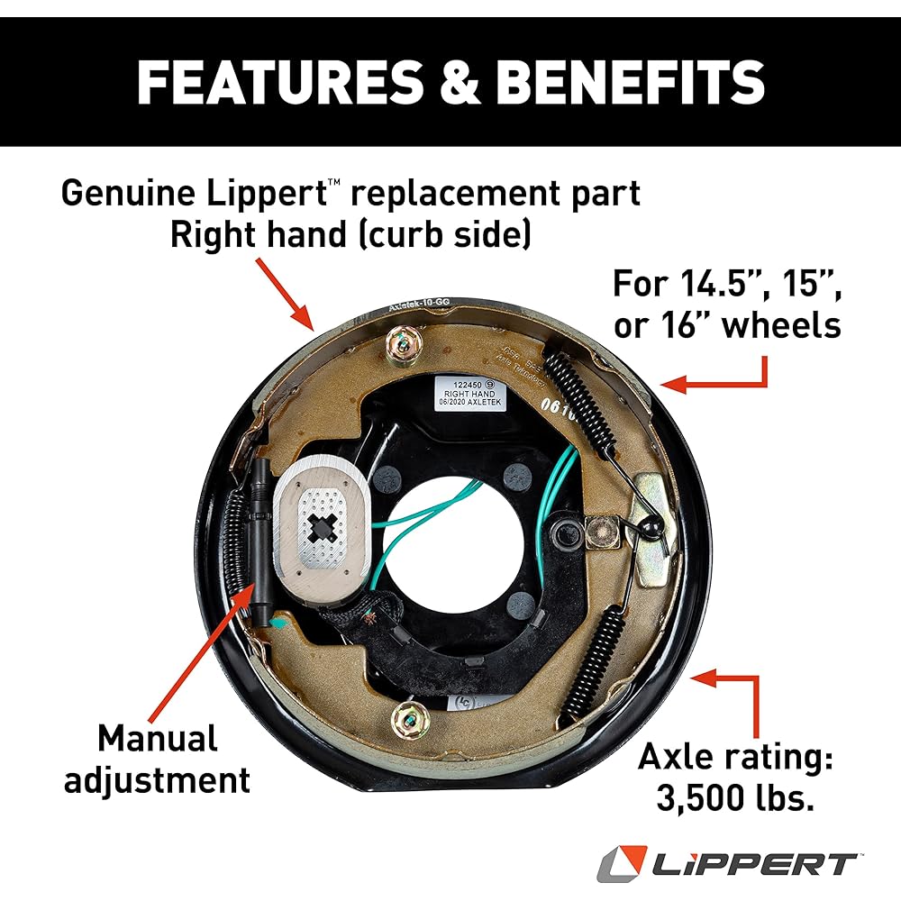 Lippert Electric Brake Sembring 10 inch x 2.25 inch load capacity 3.50 pounds