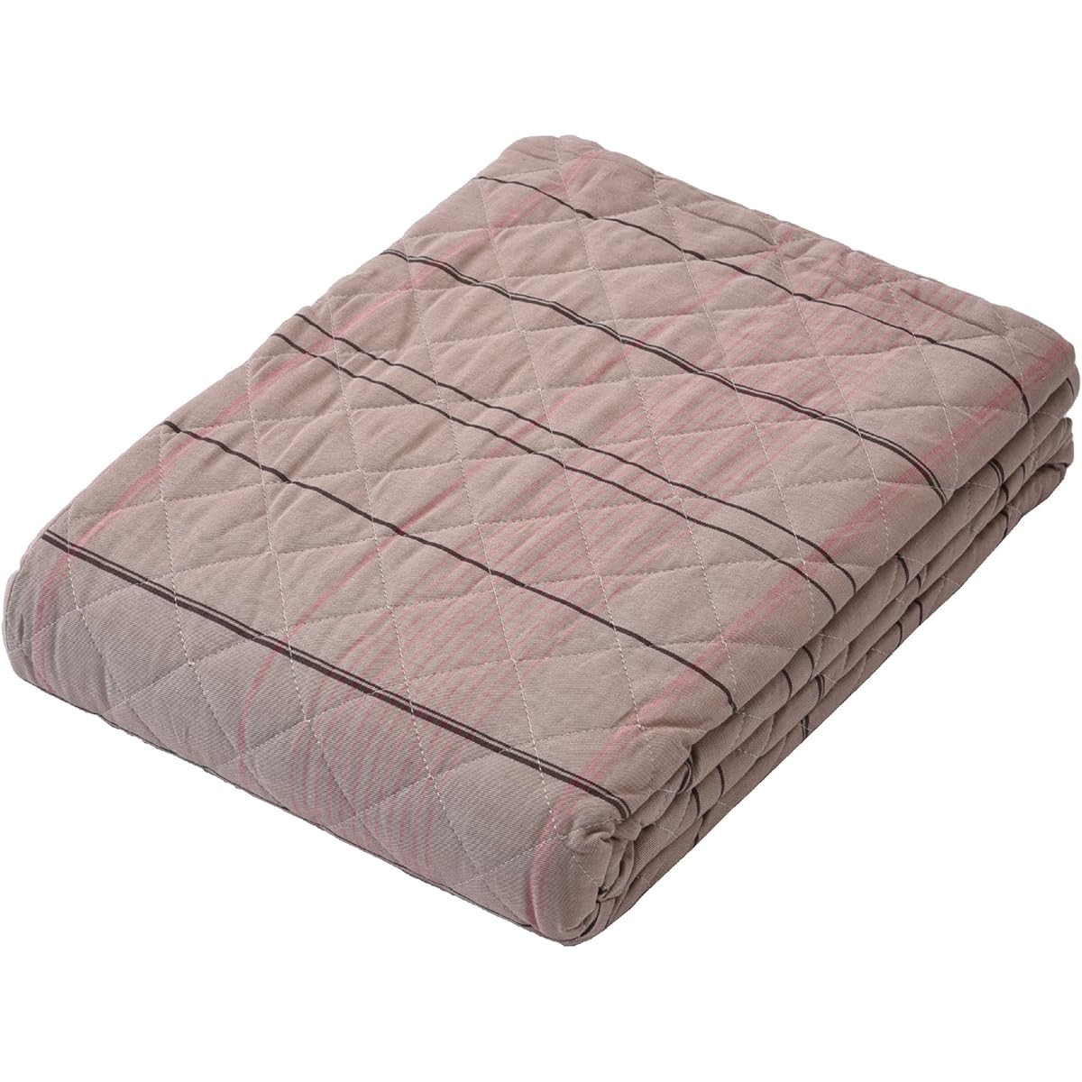 nishikawa [Nishikawa] Cotton bed pad, double, 100% cotton, all cotton including the filling, can be used on both sides, reversible, washable, does not slip easily, with elastic on all four corners, beige 207378506