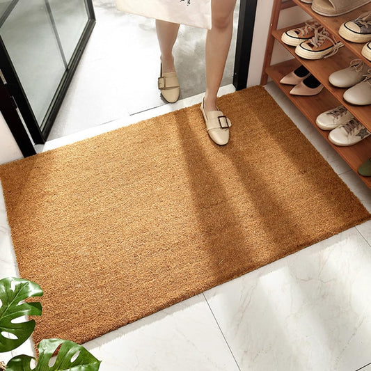 NHYGDY Coconut Color 1 Entrance Mat, Mud Remover Mat, Outdoor, Natural Material, Non-Slip, Stylish, Entrance, Balcony, Housewarming Gift, Blends Into Your Space, Door 60*90cm, Durable, Water Drainage, Natural, Stain Resistant, Doorway, Interior, Outdoor,