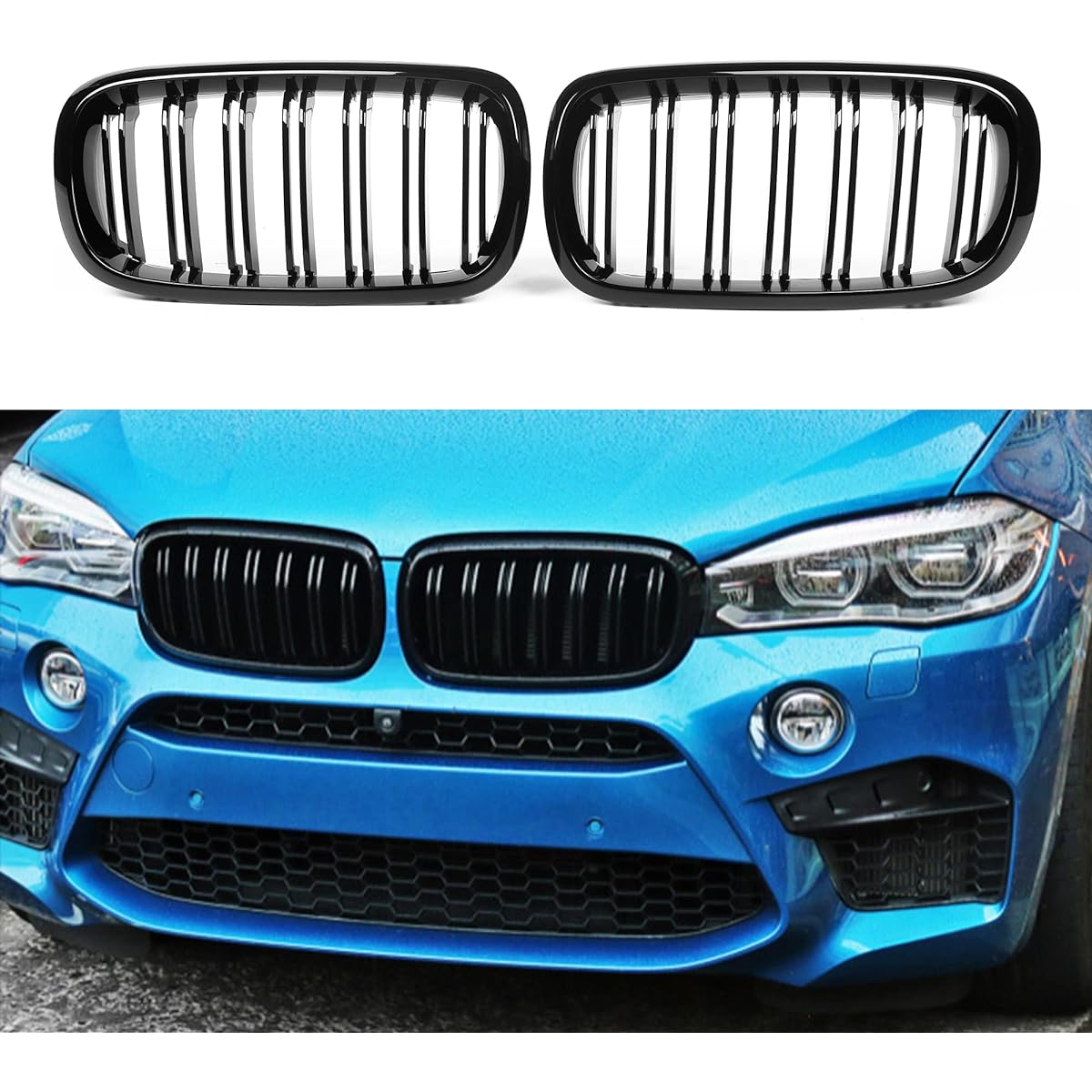 Front grill/Grill Kidney grill replacement BMW X5 Series F15 X6 Series F16 X5M F85 X6M F86 (ABS, Gross Black)