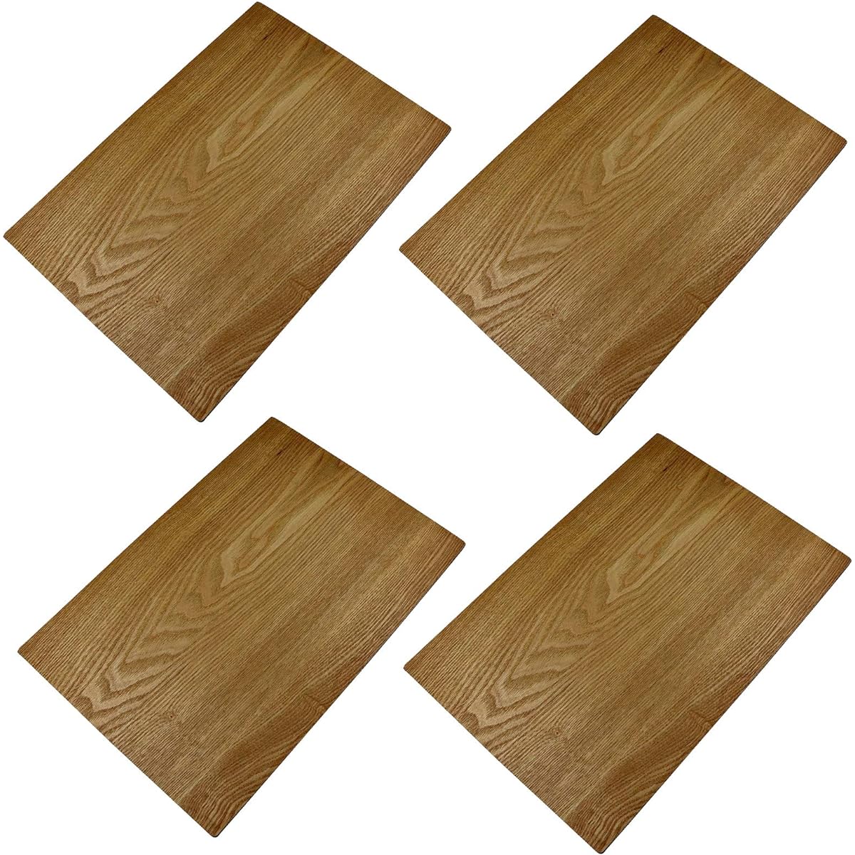 Osaka Choseido Obon Wooden Placemat Yamanaka-nuri 43cm Chopsticks Wood Grain Lacquered Handmade Original (Brown Set of 4)