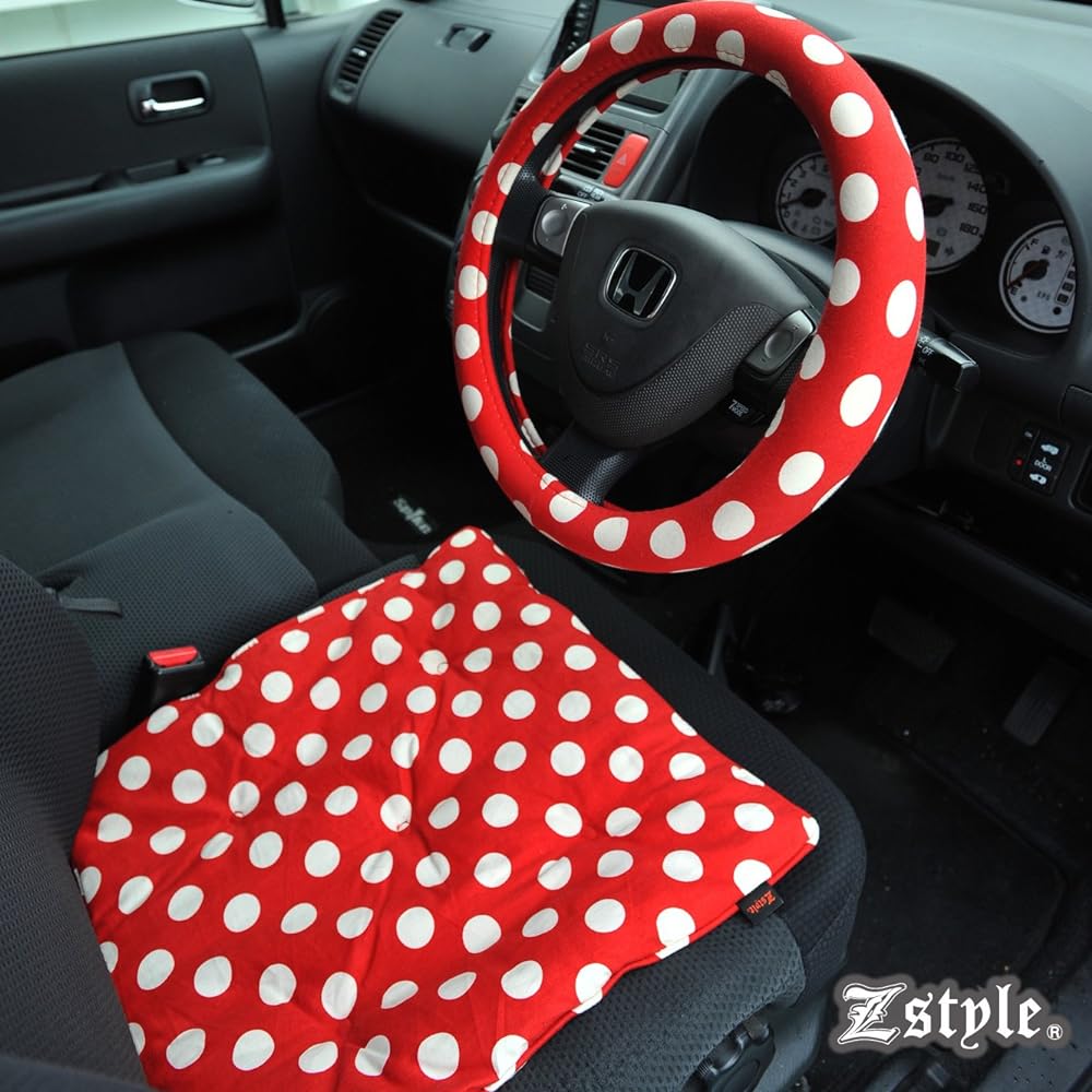 Z-style Steering Wheel Cover Polka Dot Light Car Ordinary Car S Size Red & Dot