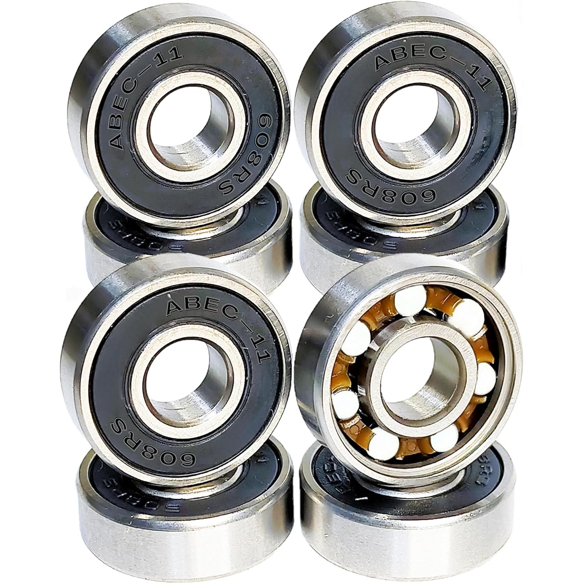 WalnutSkate Skateboard Bearings ABEC11/ABEC9/ABEC7/[Domestic Brand] Skateboard Inline Skate Longboard Surf Skate Cruiser Run Bike Low Viscosity Lube Speed SKATE BEARINGS (ABEC11 CERAMIC (BLACK))