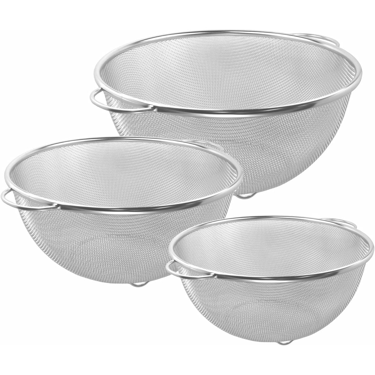 Nagao Tsubamesanjo Colander Set 19cm 22cm 25cm 18-8 Stainless Steel Made in Japan