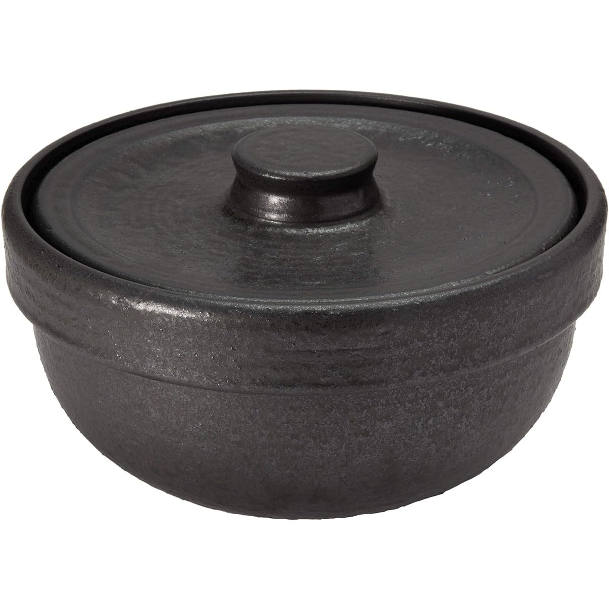 Hase Seito Haseen Otoko Anhydrous Earthenware Pot, Black Kiln, Direct Fireable, Can Be Opened, Microwave Oven Safe, Recipe, Wire Mesh Included, Iga Ware, Made in Japan NAZ-01