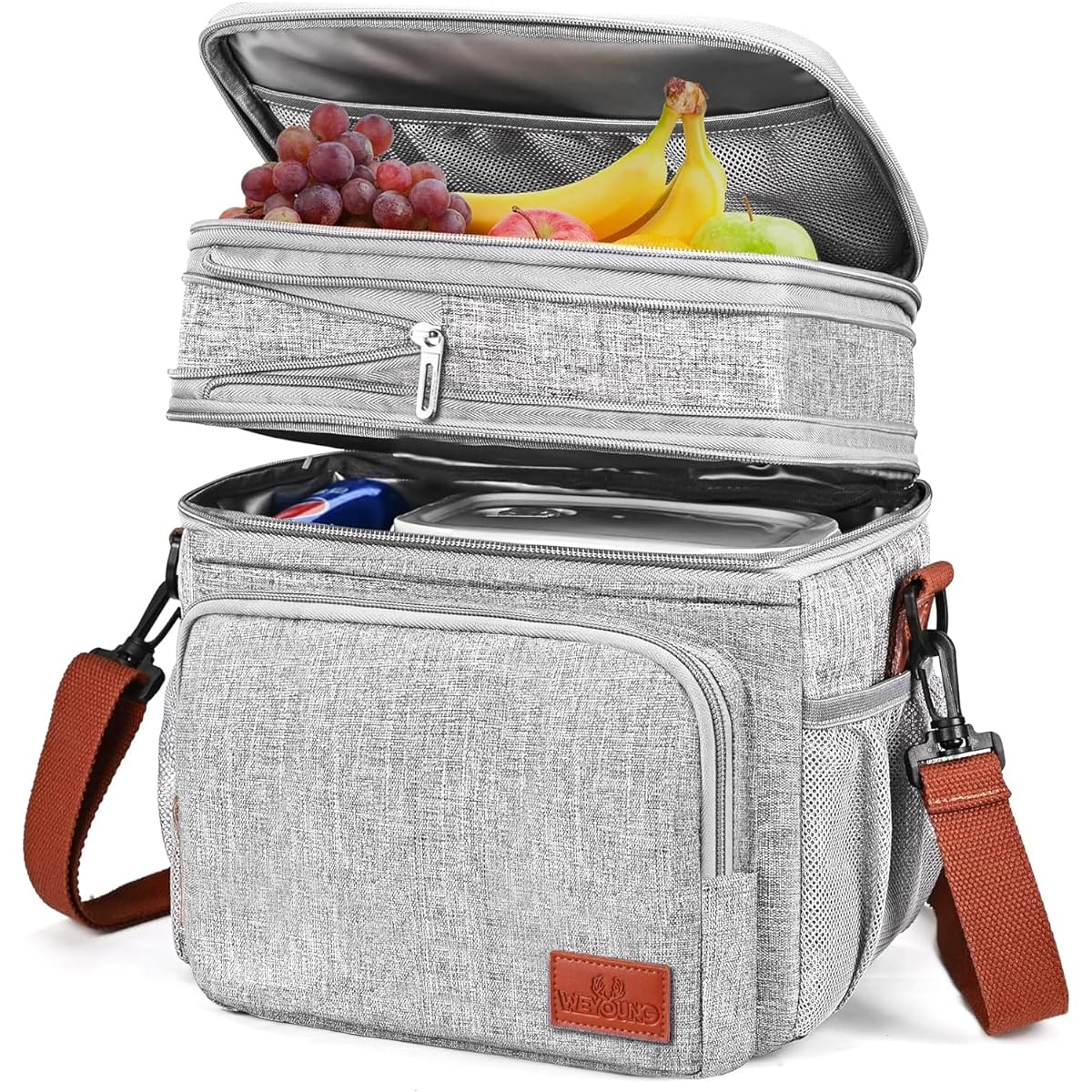 Cooler box, large capacity 17L, 3-layer insulation, thermal insulation, cold storage bag, can be folded and stored, can be carried as a handbag or shoulder bag, lunch box storage cooler bag, lightweight, waterproof, water resistant, great for picnics, sp