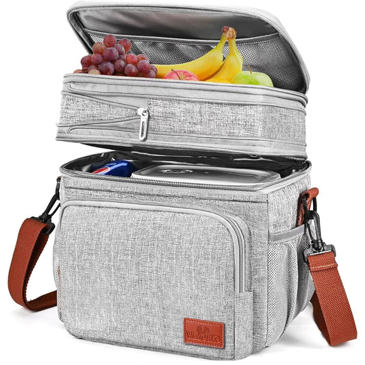 Cooler box, large capacity 17L, 3-layer insulation, thermal insulation, cold storage bag, can be folded and stored, can be carried as a handbag or shoulder bag, lunch box storage cooler bag, lightweight, waterproof, water resistant, great for picnics, sp