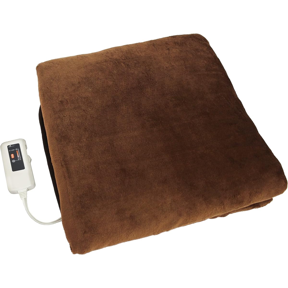 on-life Electric Blanket, 188x130cm, Single, Large, Electric Blanket, Outer Fabric: Flannel, Lining: Boa, Washable, Anti-mite, Comes with Room Temperature Sensor, Fluffy, Warm, Soft, For Autumn/Winter, Warm, Energy Saving, Plain, Brown, OL-75BF