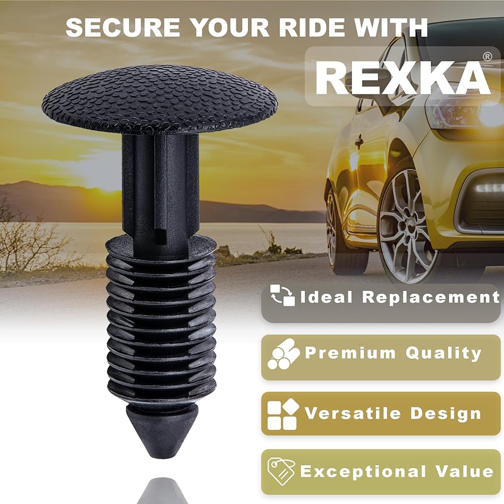 REXKA Cowl Grill Pin Clip Retainer W710312-S300 Ford F-150 Truck 2004-2014